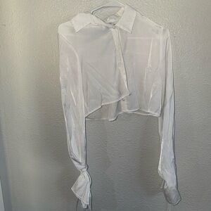 Princess Polly Sheer White Button Down Shirt